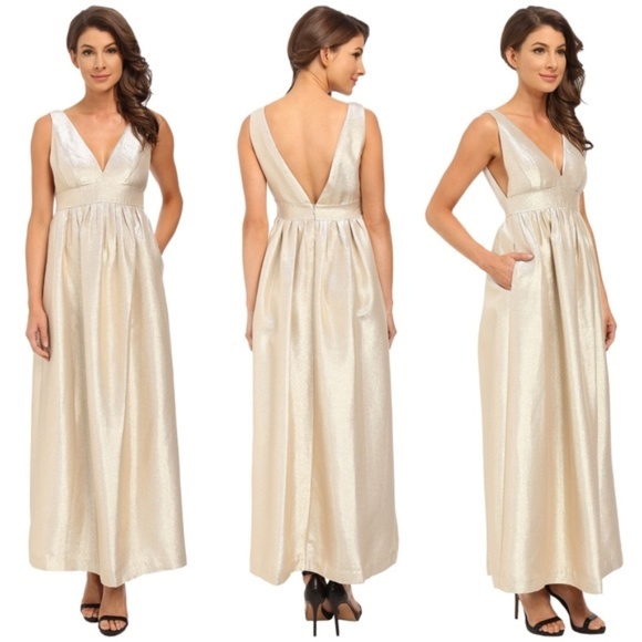 Jill Stuart Dresses & Skirts - Jill Stewart Metallic Maxi Satin Gown Long Size 2